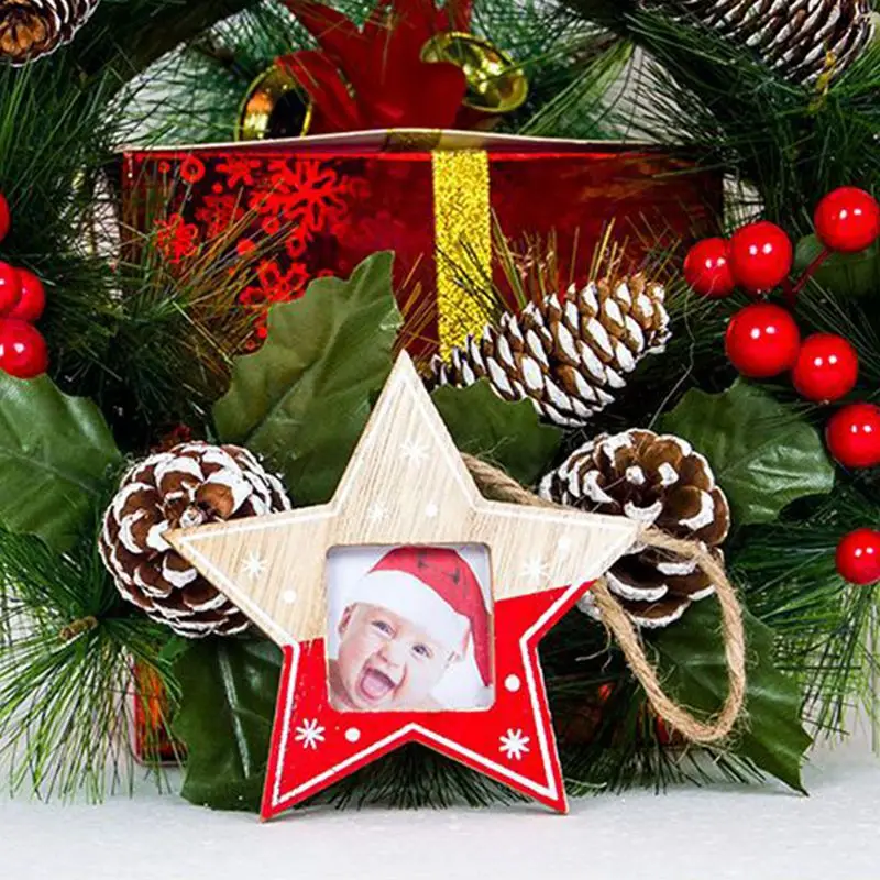 Рождественские Елочные Украшения фоторамка Детские Подарочные бирки
