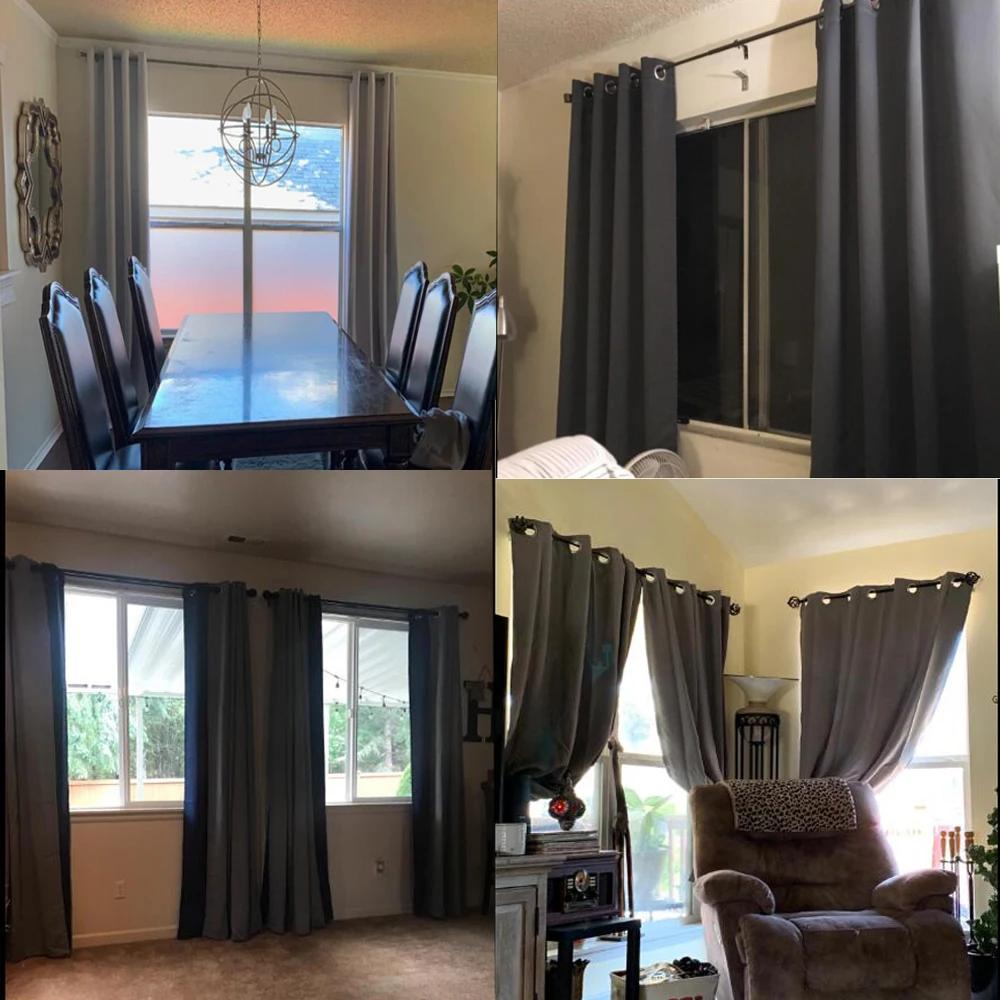Modern Blackout Curtains For Window Treatment Blinds Grey Drapes Living Room The Bedroom Solid | Дом и сад