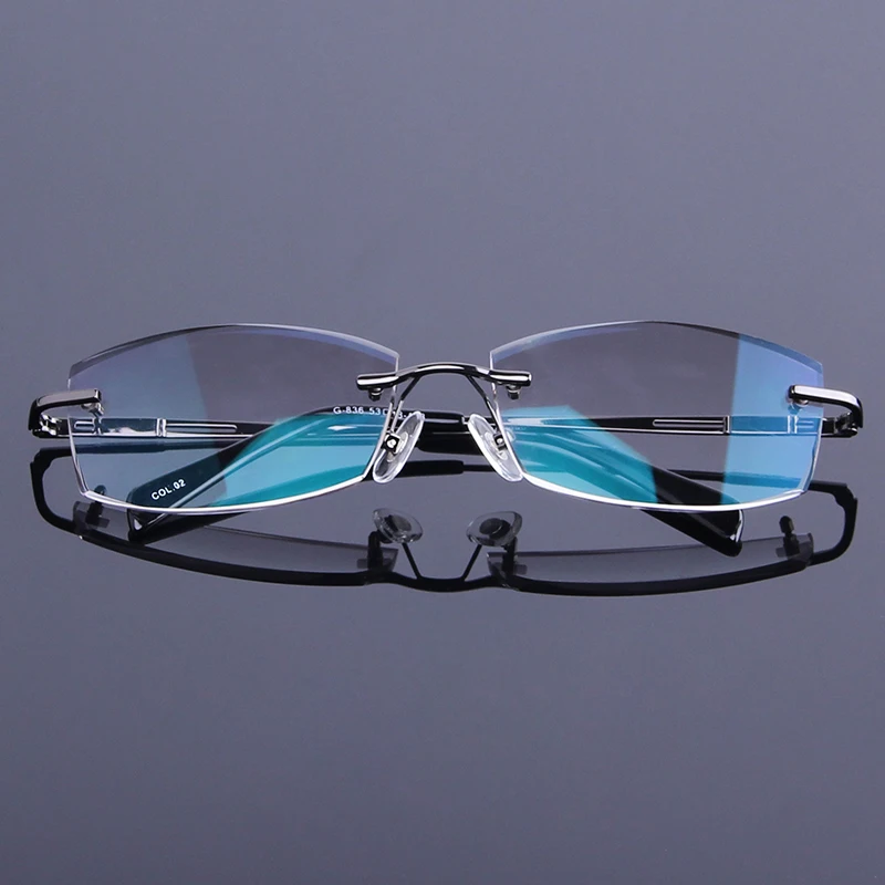 Деловые мужские очки без оправы по рецепту бескаркасные для близорукости