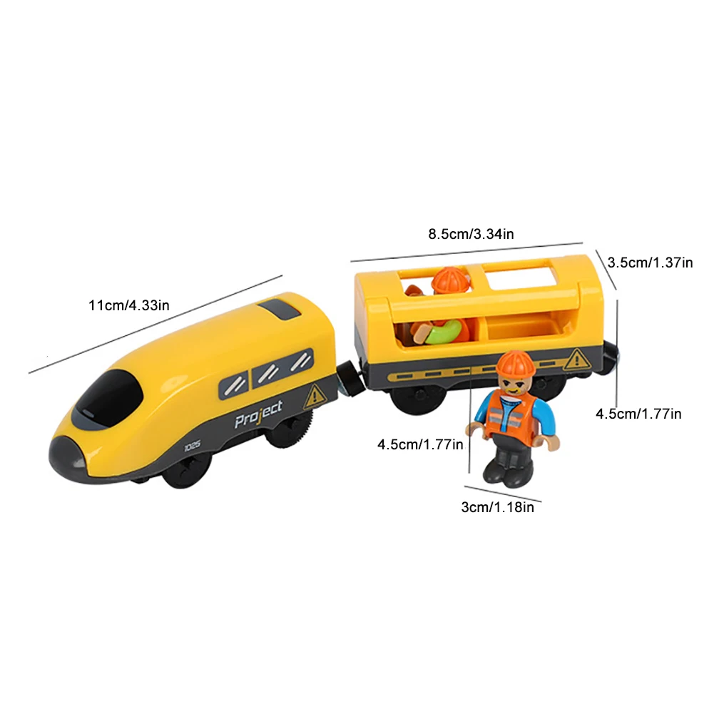 

Railway Locomotive Magnetically Connected Electric Small Train Magnetic Rail Toy Compatible With Wooden Track Present For Kids