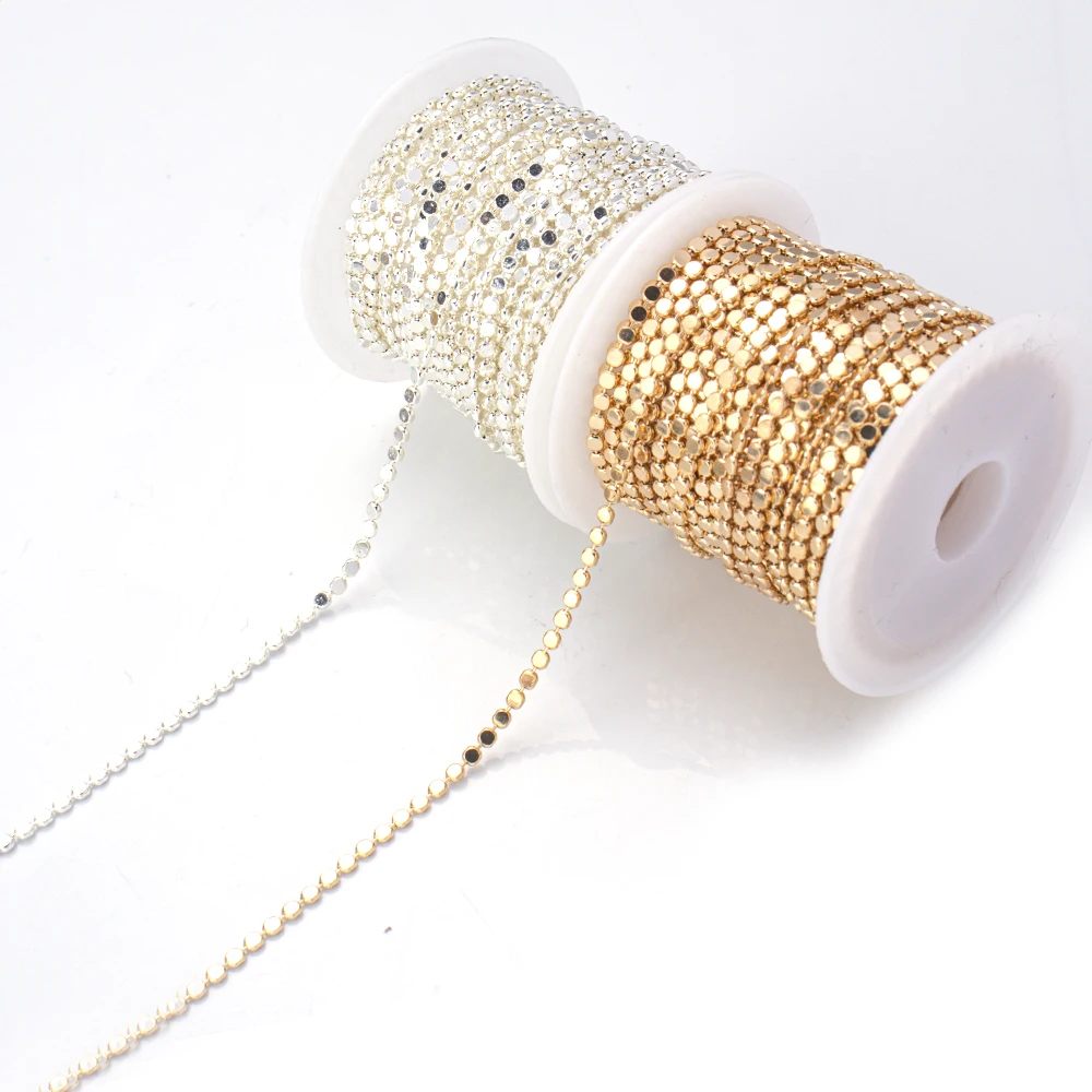 SAUVOO 2 метра вафельная цепь оптом звенья цепи ожерелье для изготовления ювелирных