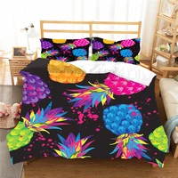 double bedspread duvet cover set color pineapple printed home textiles with pillowcase bedding coverlet for kids