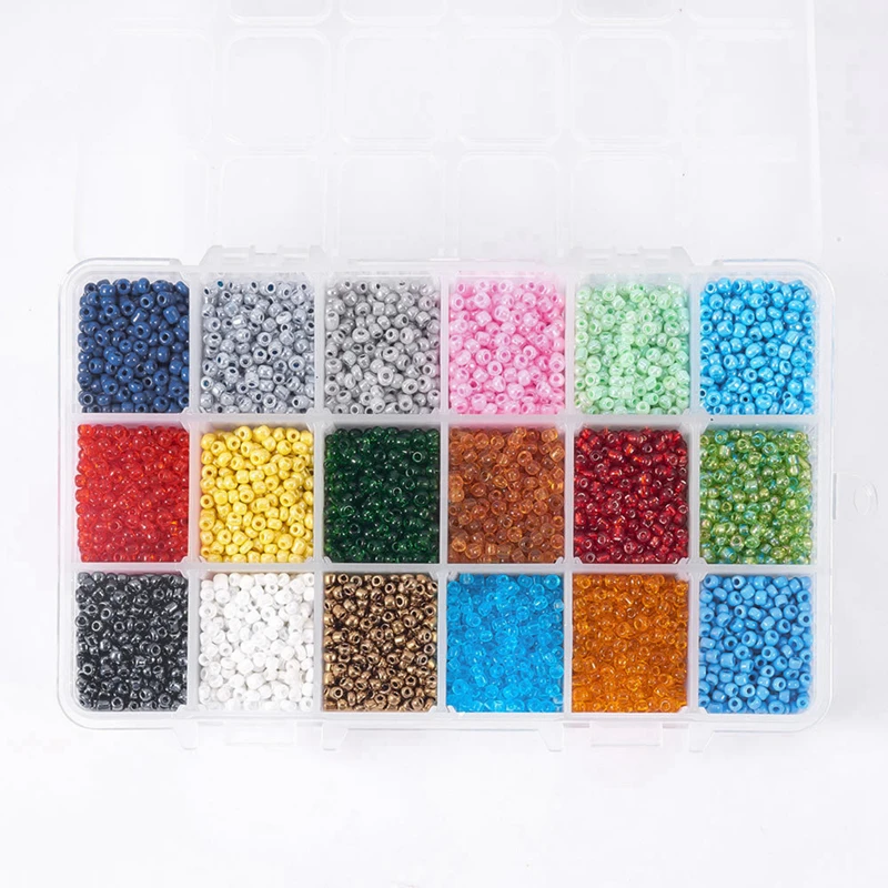 

18 Color Glass Millet Beads Color Box Loose DIY Handmade Jewelry Accessories 500 Each