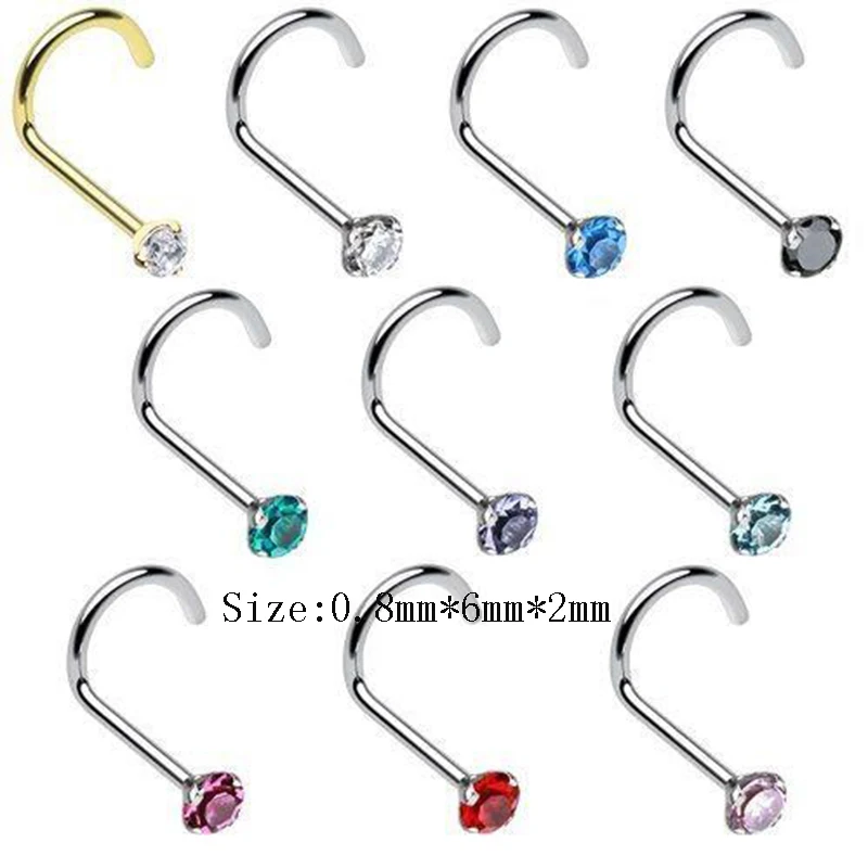 Кольцо для пирсинга и губ из нержавеющей стали с фианитом|Украшения тела| |