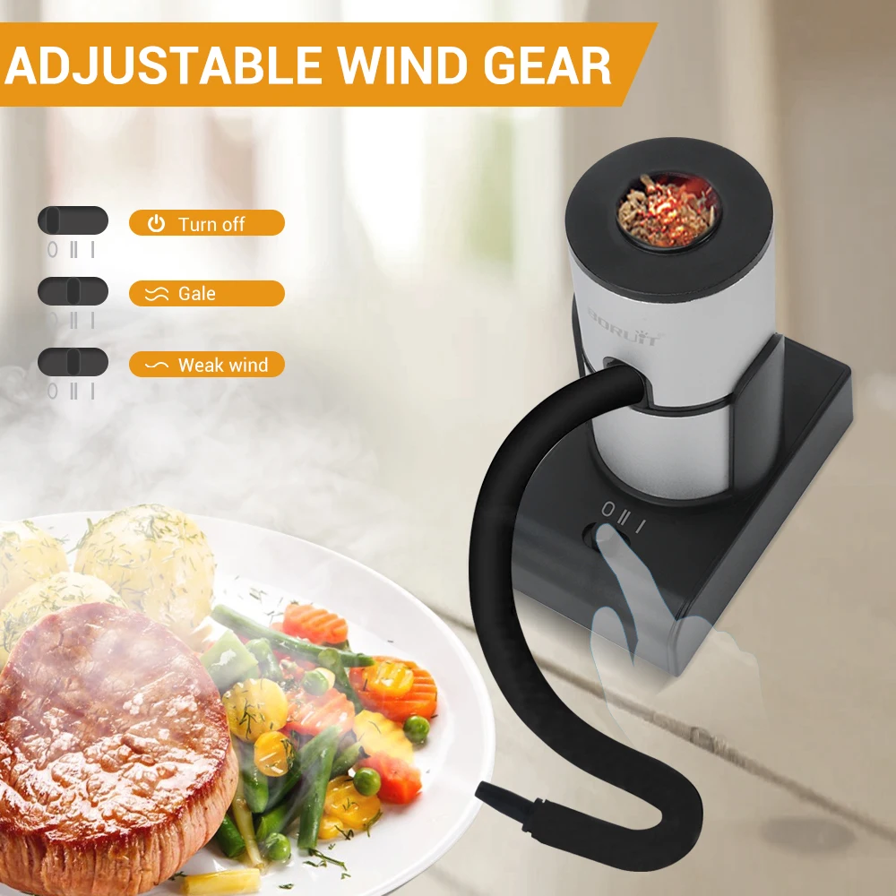 

Аппарат для приготовления холодного дыма BORUIT, коптильное устройство для молекулярной кухни, генератор мяса, фруктов, барбекю, гриля