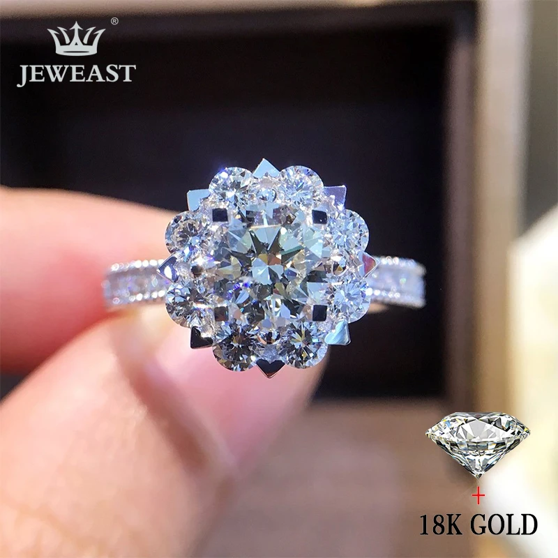 Кольцо из чистого золота 18 К с натуральным бриллиантом красивые драгоценные