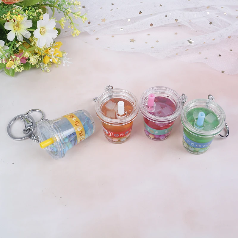 1 шт. Творческий мини безалкогольных напитков брелок кокосовое молоко чайный