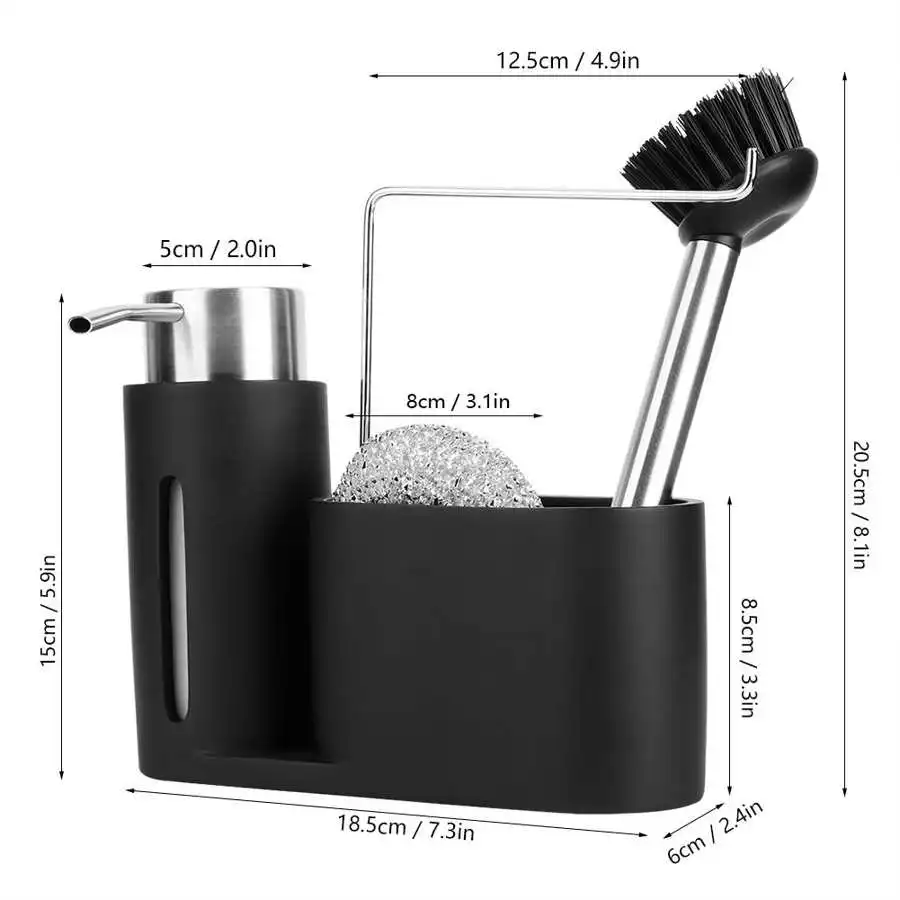 Дозатор для кухонной раковины контейнер моющих средств тряпка посуды стеллаж