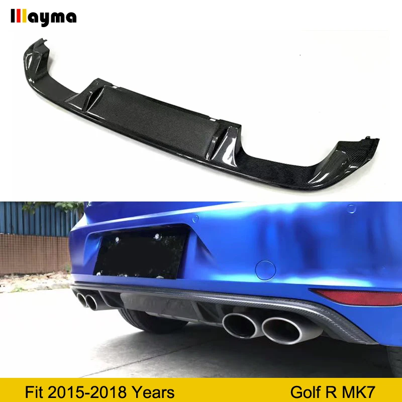 Гольф 7 MK7 R углеродного волокна заднего бампера для губ Диффузор Volkswagen VW 2015 2018 Golf7