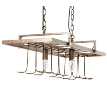 Prezzo E27 Soggiorno Bar Ristorante Cucina Famiglia Lampadario A LED Soffitta Retrò Appeso Bottiglia Di Vino Lampadario A Soffitto In Ferro A Led