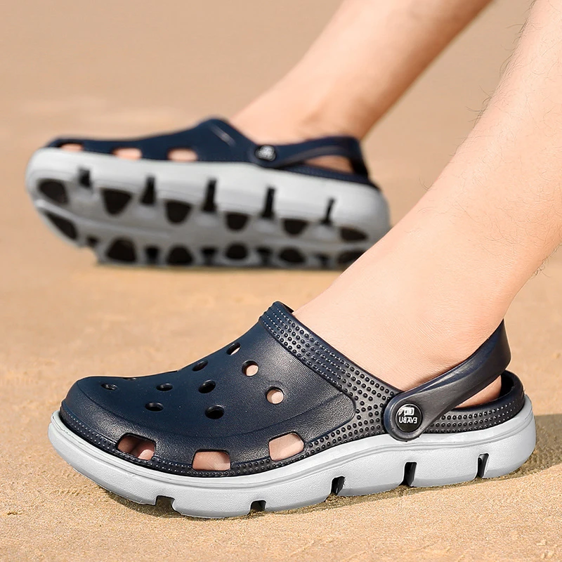 Мужские Вьетнамки Шлепанцы Сезон лето Unsix Черные легкие пляжные сандалии сабо