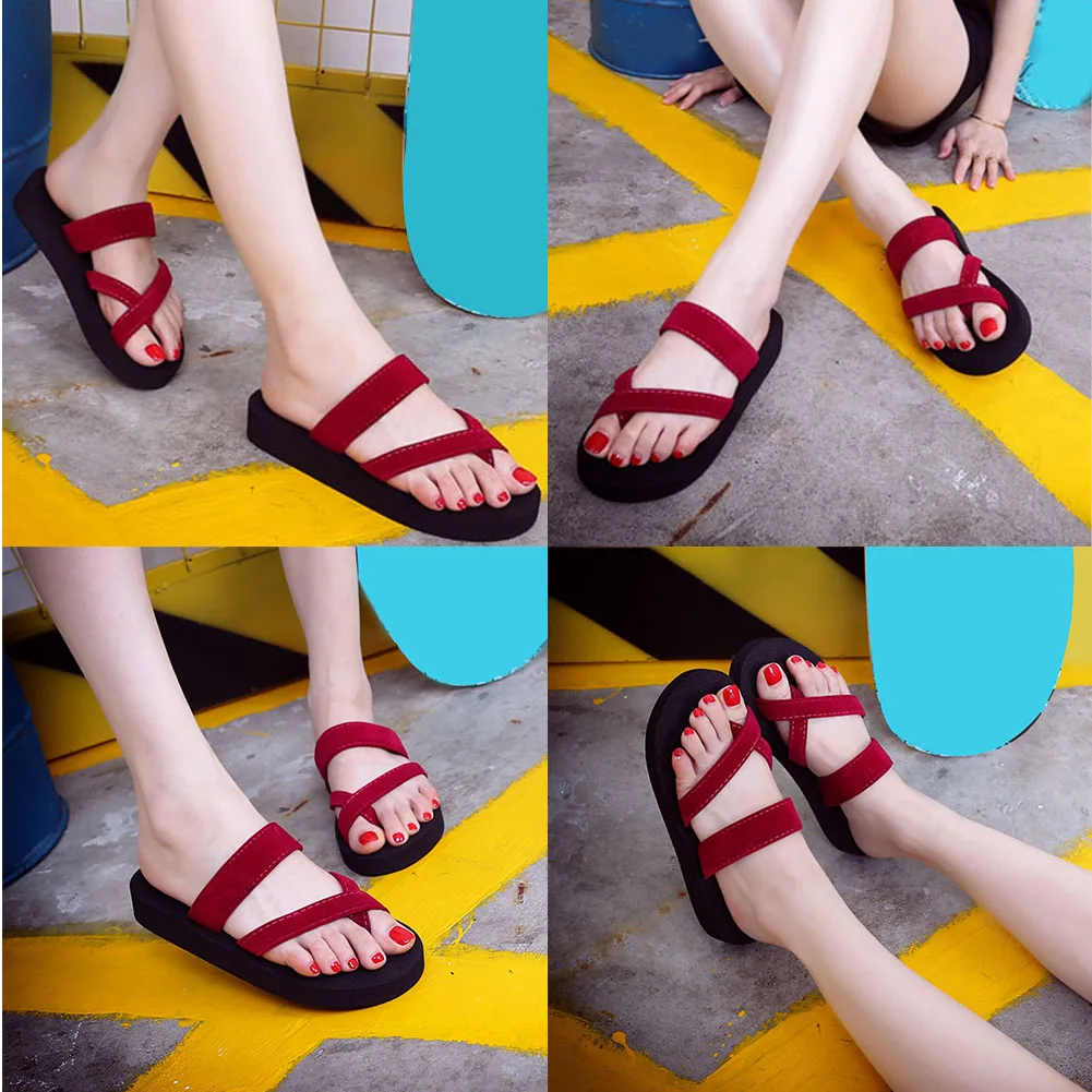 Женские сандалии шлепанцы летние пляжные повседневная обувь модные однотонные
