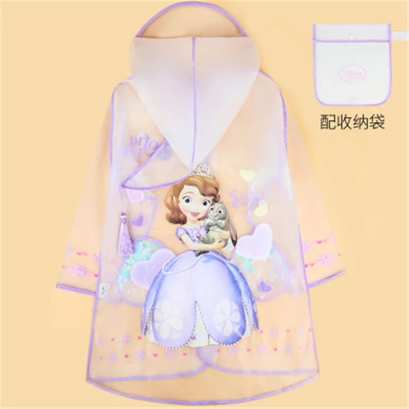 Disney Frozen Детский прозрачный плащ EVA материал Минни Микки дождевик для детей