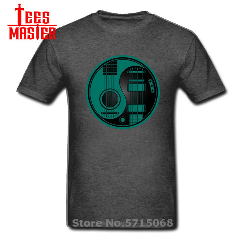 Футболка мужская с изображением акустической гитары Инь Янь старинная рубашка в
