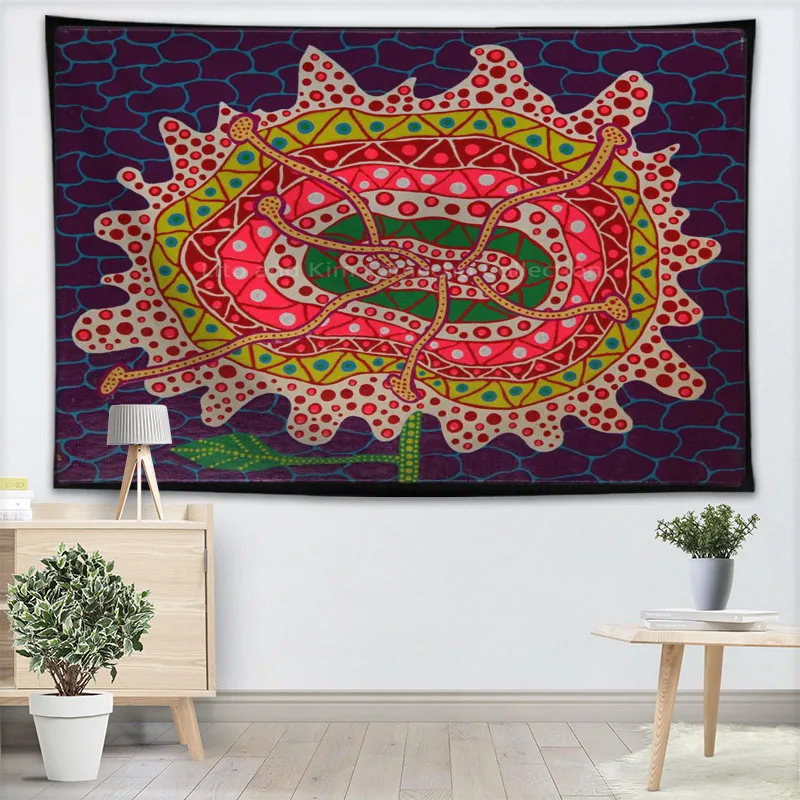 Новинка Yayoi Kusama японская художественная фоновая ткань подзор гобелен настенный светильник для спальни комнаты одеяло Йога пляжное полотенце скатерть