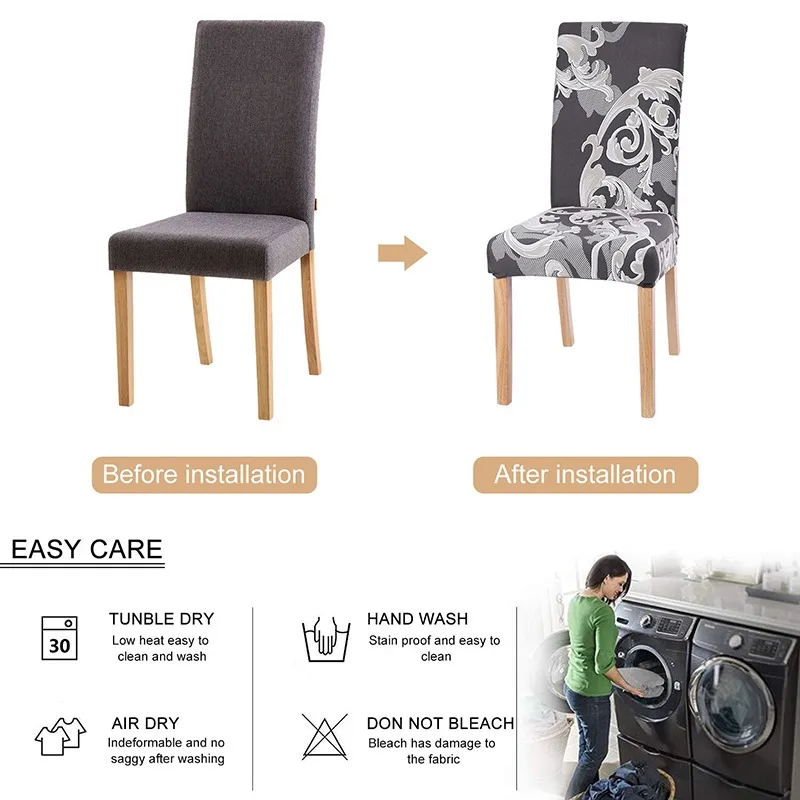 

Spandex Chair Cover Multifunctional Elastic Cloth Pure Chair Cover Dining Seat Cover Protector For Home Restaurant Office