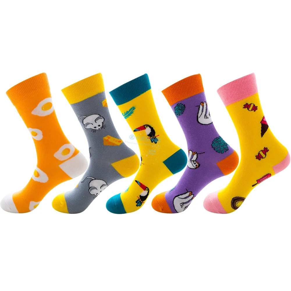 

Men socks cotton funny crew socks cartoon animal fruit women socks novelty gift socks for spring autumn winter