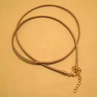 450 500mm genuine leather cord chain gold color plated brass high quality jewelry accessories
