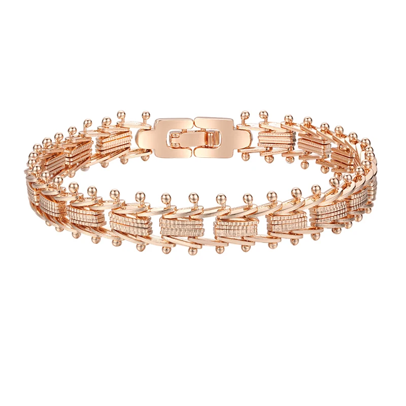 Женские гладкие/резные браслеты из 3 видов геометрические цвета розового золота