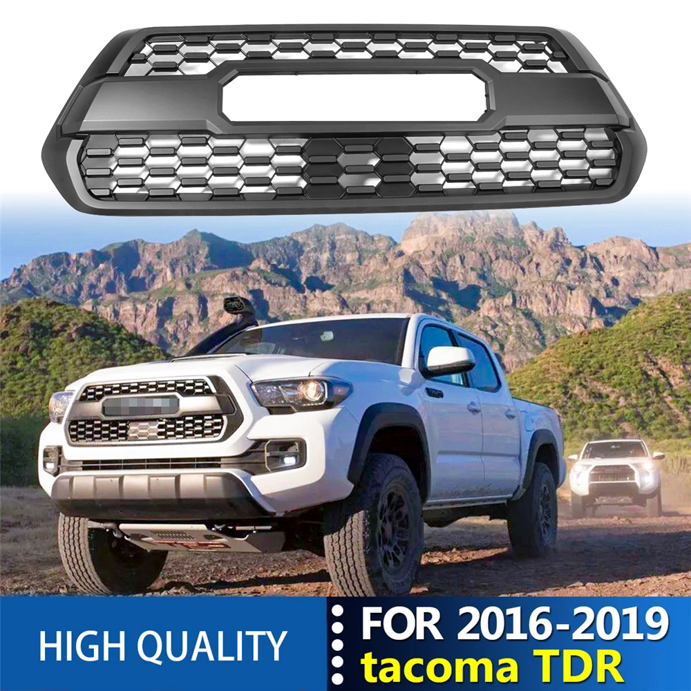 Hood Racing Grill Matte Black For Toyota Tacoma Trd Pro 2016-2023 Auto Accessories