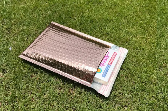 Rose Gold1 25 шт., алюминиевая, космическая, фиолетовая, пузырчатая сумка, почтовая, водонепроницаемая, почтовые конверты, дни рождения, яркая поверхность, сумка для подарков, 18x23 см+ 4 см - Цвет: Rose Gold1