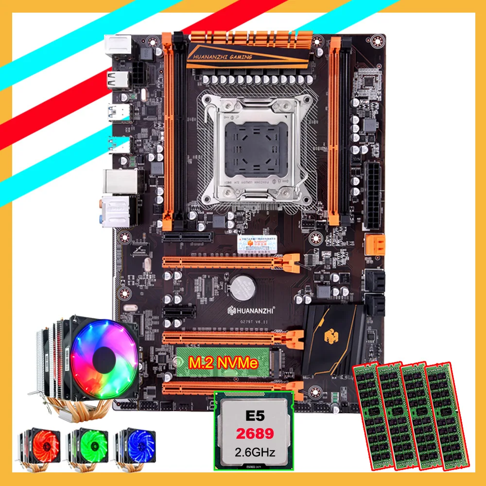 Игровая материнская плата HUANANZHI X79 Deluxe с высокоскоростным NVME M.2 слот ЦП Intel Xeon E5 2689