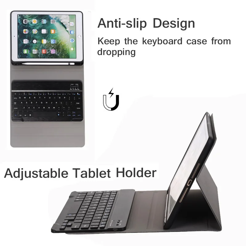 Тонкий чехол для Apple новый iPad 7th 10 2 2019 с клавиатурой A2198 A2232 Bluetooth Беспроводная