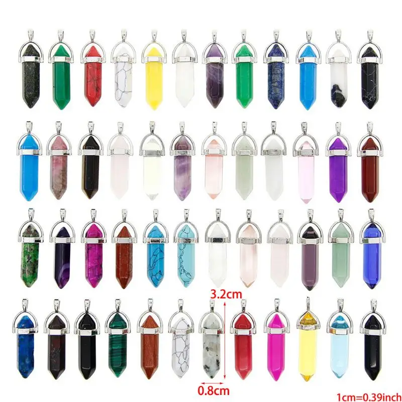 50 шт./компл. шестиугольные лечебные бусины в форме пули кварцевые кристаллы