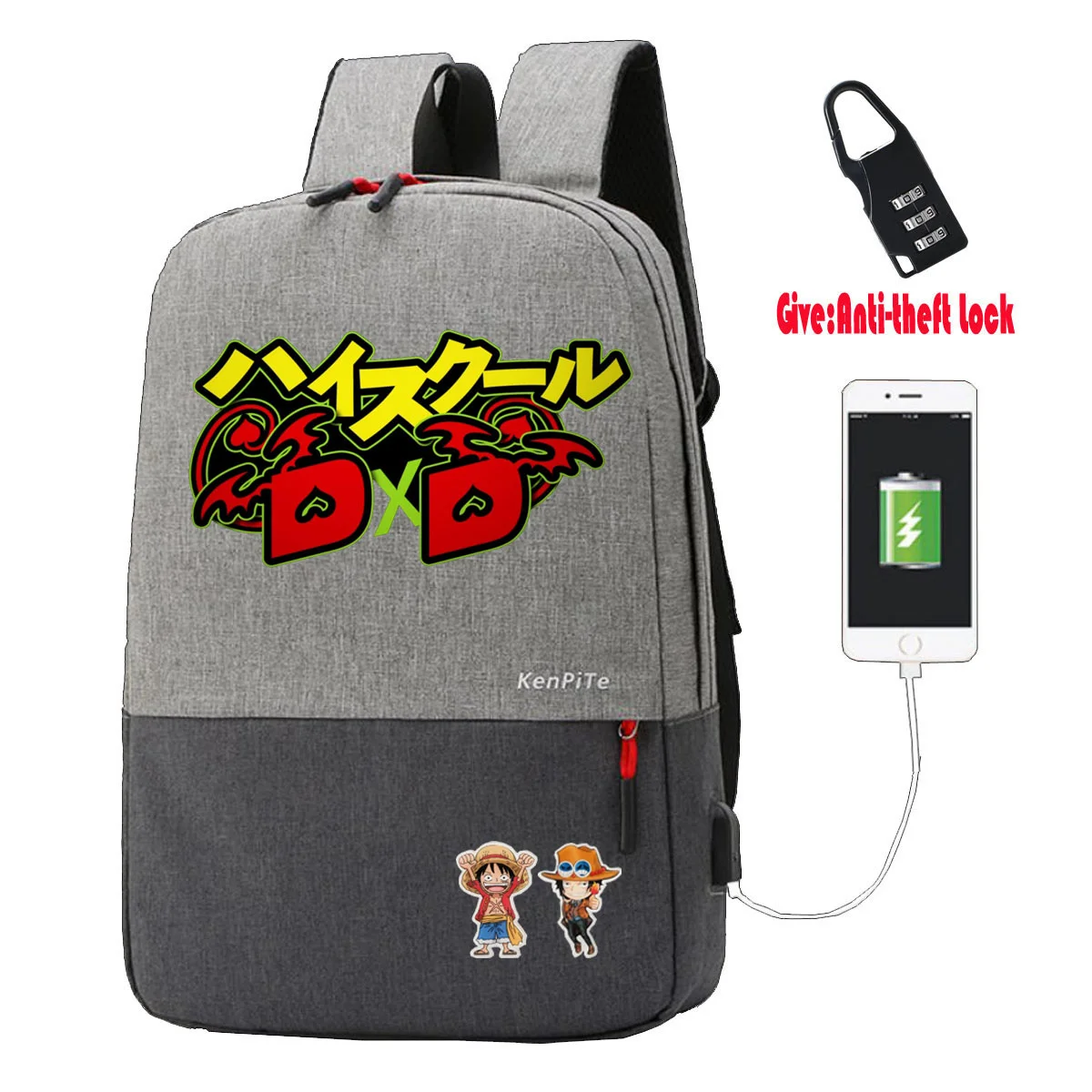 

Аниме High School DxD рюкзак для школьников ранцы зарядка через USB Анти-кражи распылитель ранцевого типа для с Мужская сумка для ноутбука, рюкзак д...