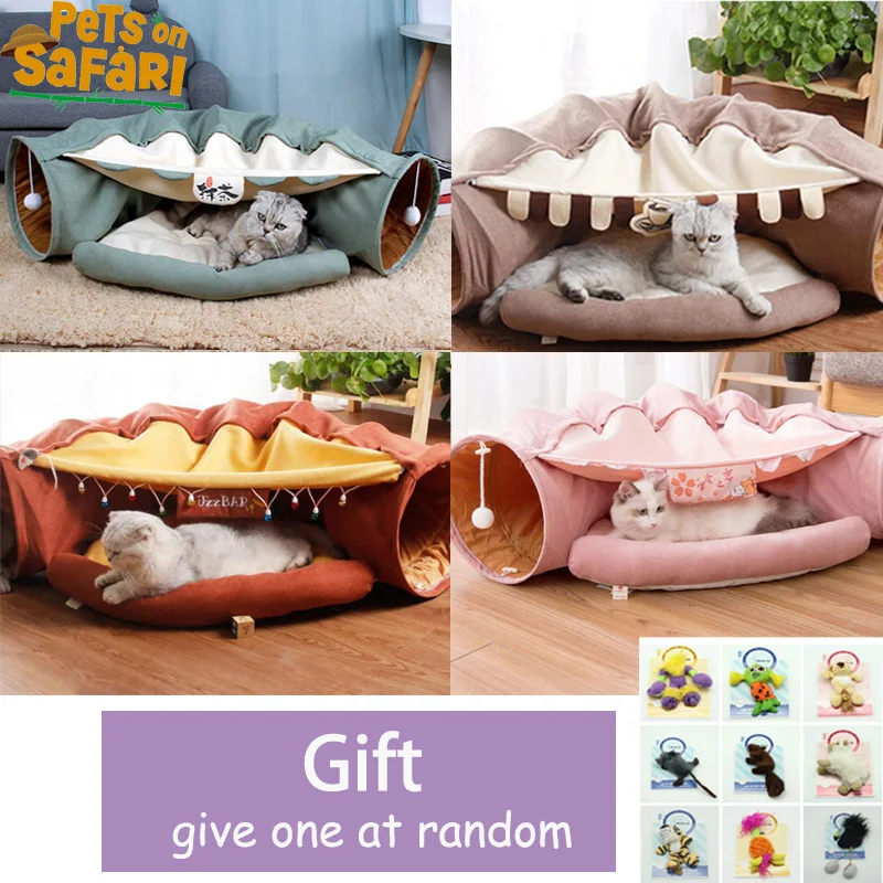 Складная Съемная туннель для кошек Интерактивная игрушка домашних животных с