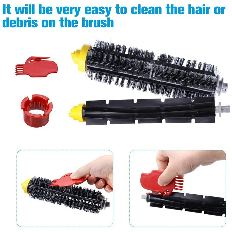 

Replacement Accessories Kit for IRobot Roomba 500 600 Series Filters Side Brush Bristle Brush and Flexible Beater Brush