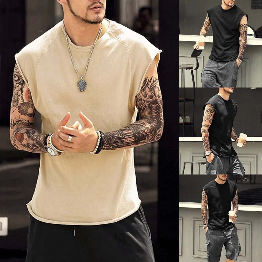 Летняя футболка модные популярные мужские топы летняя свободная Однотонная без