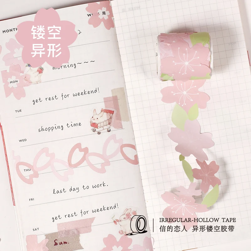 1 шт. Kawaii васи лента Сакура полые геометрические маскирующие ленты милые DIY
