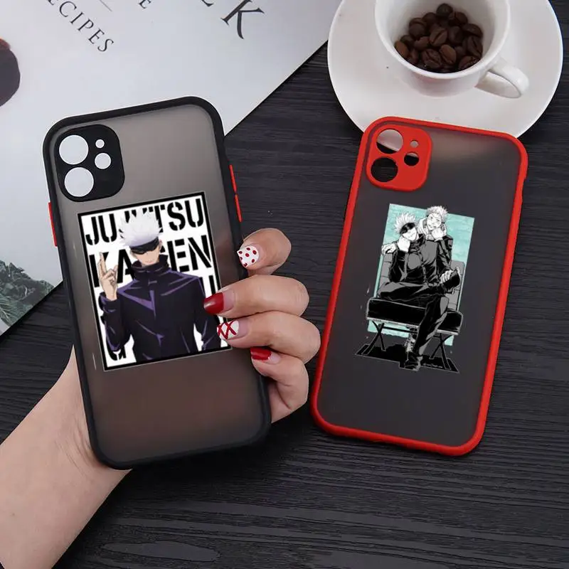 

Hot Anime Jujutsu Kaisen Phone Case matte transparent For iphone 7 8 11 12 plus mini x xs xr pro max cover