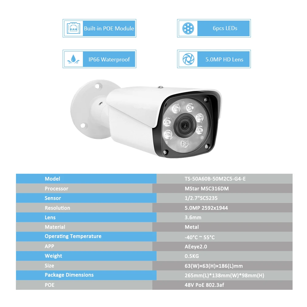 Система наружного видеонаблюдения TySvance 8 каналов 2 МП 5 Мп POE NVR H.265
