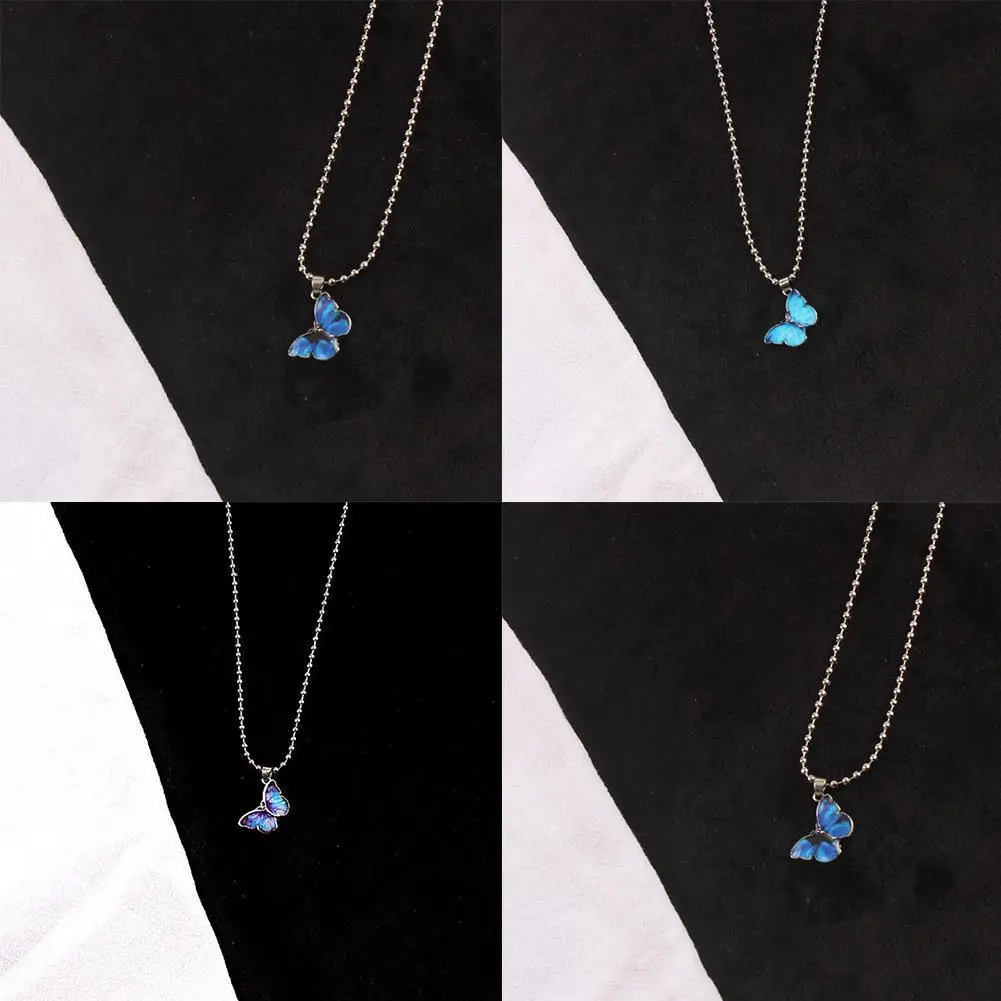 

Ожерелье женское с подвеской в виде бабочки, серебристое