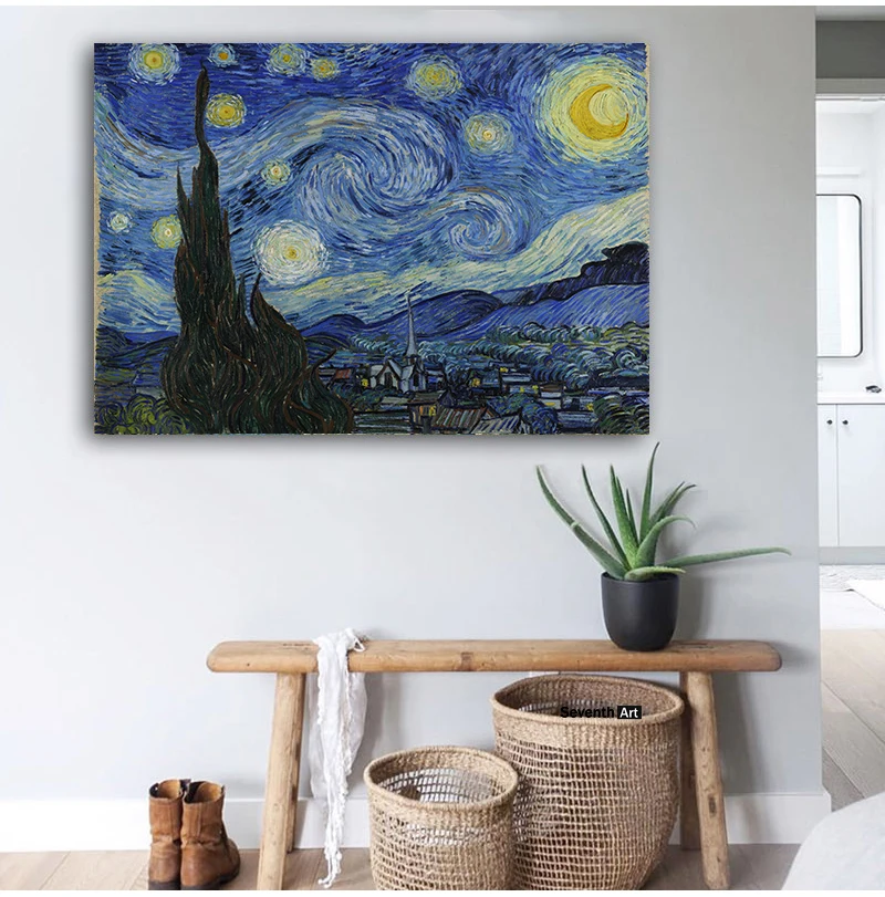 

Van Gogh Starry Night picture Abstract Landscape Canvas Poster Famous Classic Wall Art Print Picture Modern Living Room Decor