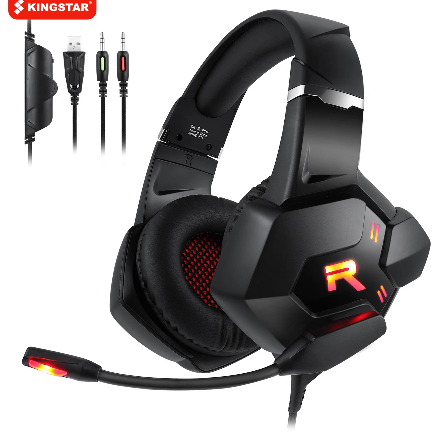 

KINGSTAR Professional Gaming Headsets Heavy Bass Computer Headsets with Microphones Gaming Wired Headsets High Quality