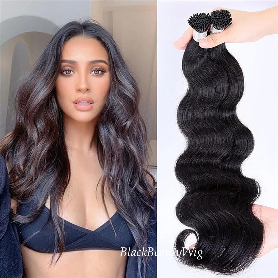 

30inch Long Body Wave I Tip Human Hair Extension Microlink Pre Bonded Brazilian Remy Stick I Tip Hair Long Wavy 100g 100 Strands