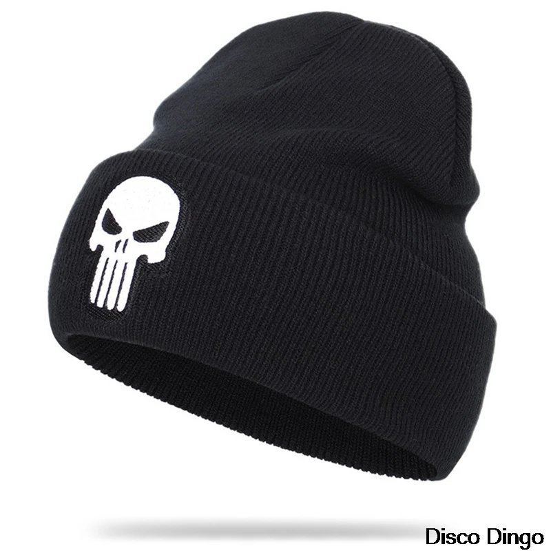 

Knitted Skull Hat Men's Embroidered Casual Skull Hat Knitted Winter Hat Warm Beanie 2021 New