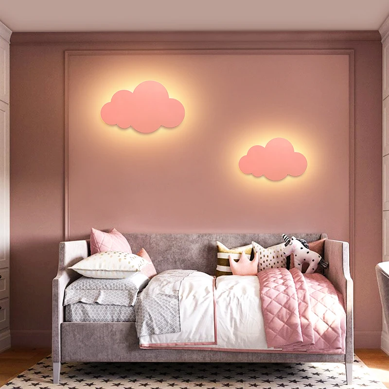

Modern Cloud Wall Lamp Lights White Pink LED Wall Mounted Living Room Girl Children Bedroom Light Decoration WJ10