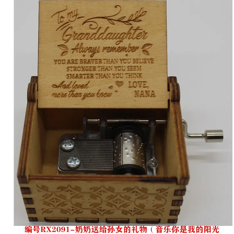 

Wooden Music Box Creative Compact Hand Music Box Christmas Arts Box Gift for Girl Granddaughter