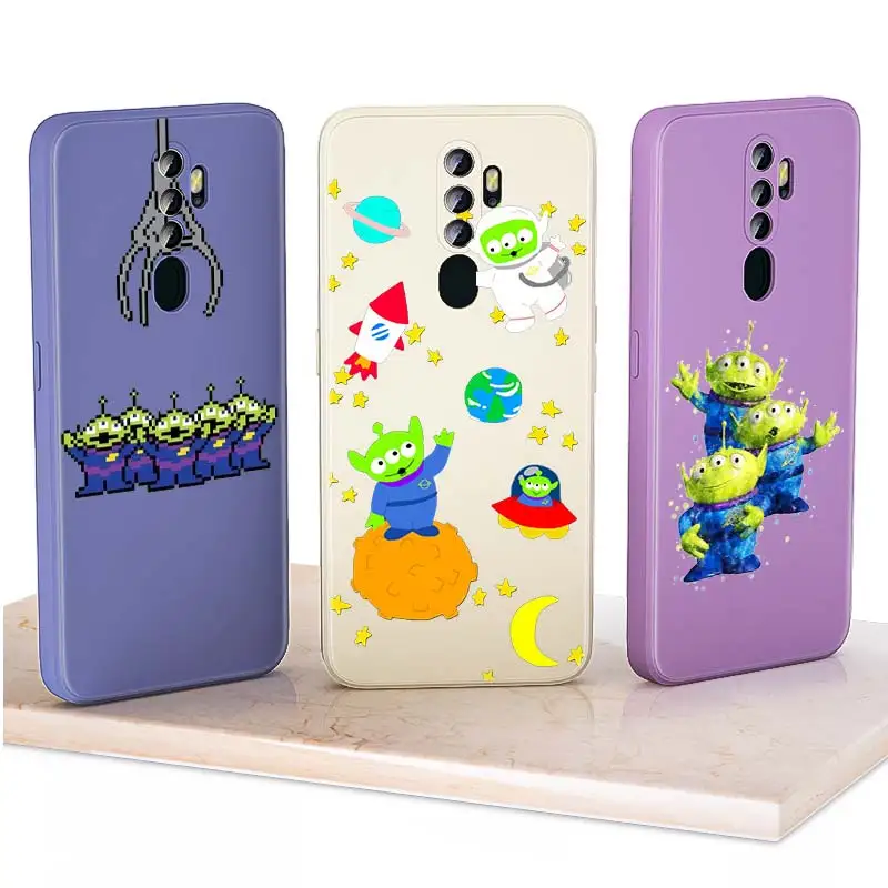 

For OPPO A94 A93 A92 A91 A74 A73 A55 A54 A52 A11 A11K A9 A16 A7 A1K Toy Story Three-Eyed Monster Liquid Silicone Phone Case