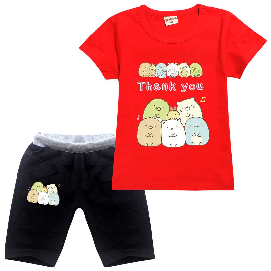 

Summer Baby Boy Cartoon Sumikko Gurashi Clothes Kids Cotton T-shit Top+ Shorts 2pcs Set Toddler Girls Outfit Children Sportswear