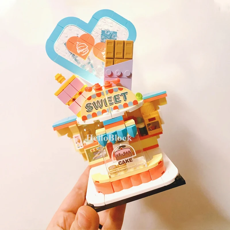 

Блоки SEMBO Street View Mini Sweet Shop, строительные блоки, кирпичи, магазин хлеба, модель игрушки для мальчика, подарок на день рождения с 1 фигуркой SD5206