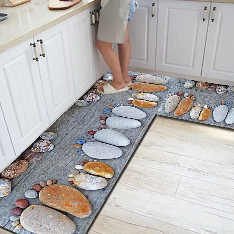 

Modern Cobblestone Carpets Kitchen Mats Anti-Slip Bathroom Door Carpet Home Entrance Hallway Door Mat Non-slip Area Rugs