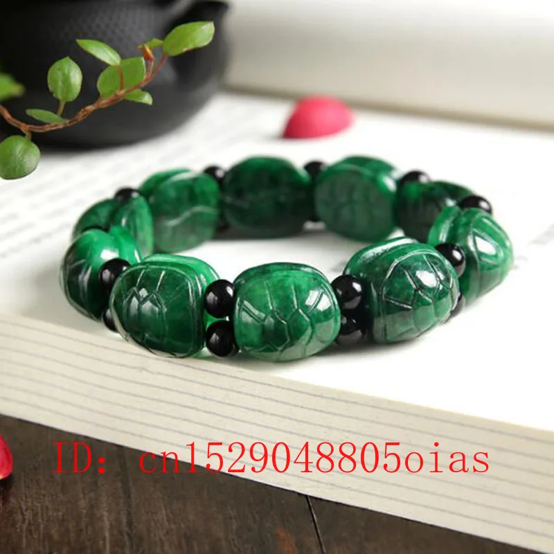 Natural Hetian Jade Tortoise Shell Bracelet Charm Jadeite Emerald Jewellery Fashion Hand-Carved Woman Men Amulet Gifts for Her | Украшения