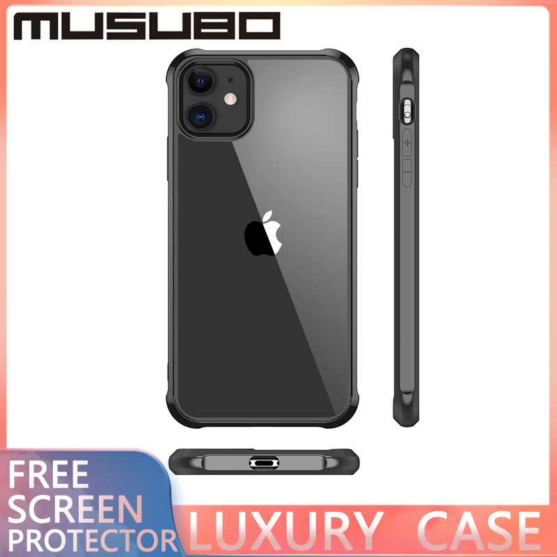 Роскошный чехол MUSUBO для телефона iPhone 11 Pro MAX XR XS 7 8 PLUS SE 2 прозрачная задняя крышка