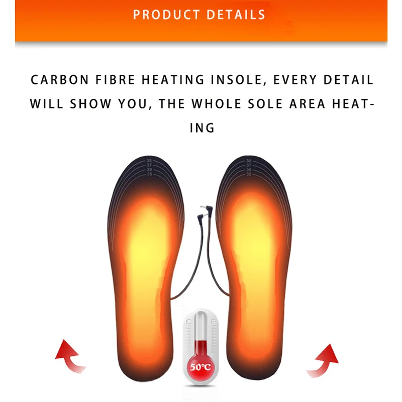 2019 Новые стельки для обуви с электрическим подогревом можно обрезать из