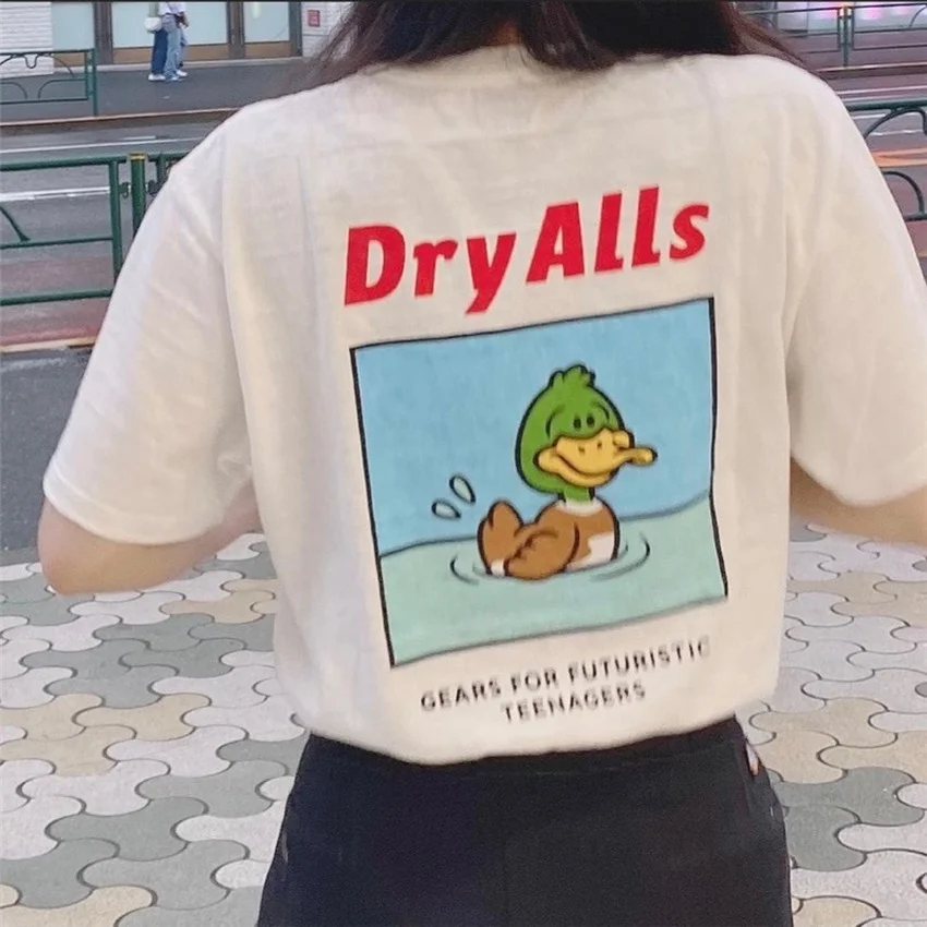 

Футболка ручной работы для мужчин и женщин, 1:1, футболка лучшего качества, футболка с принтом утки, топы, мужская одежда